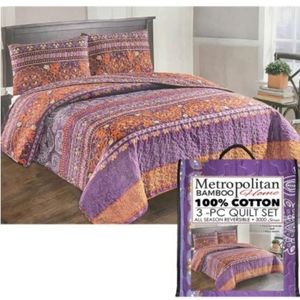 Metropolitan Bamboo 3 Piece Quilt Set - King